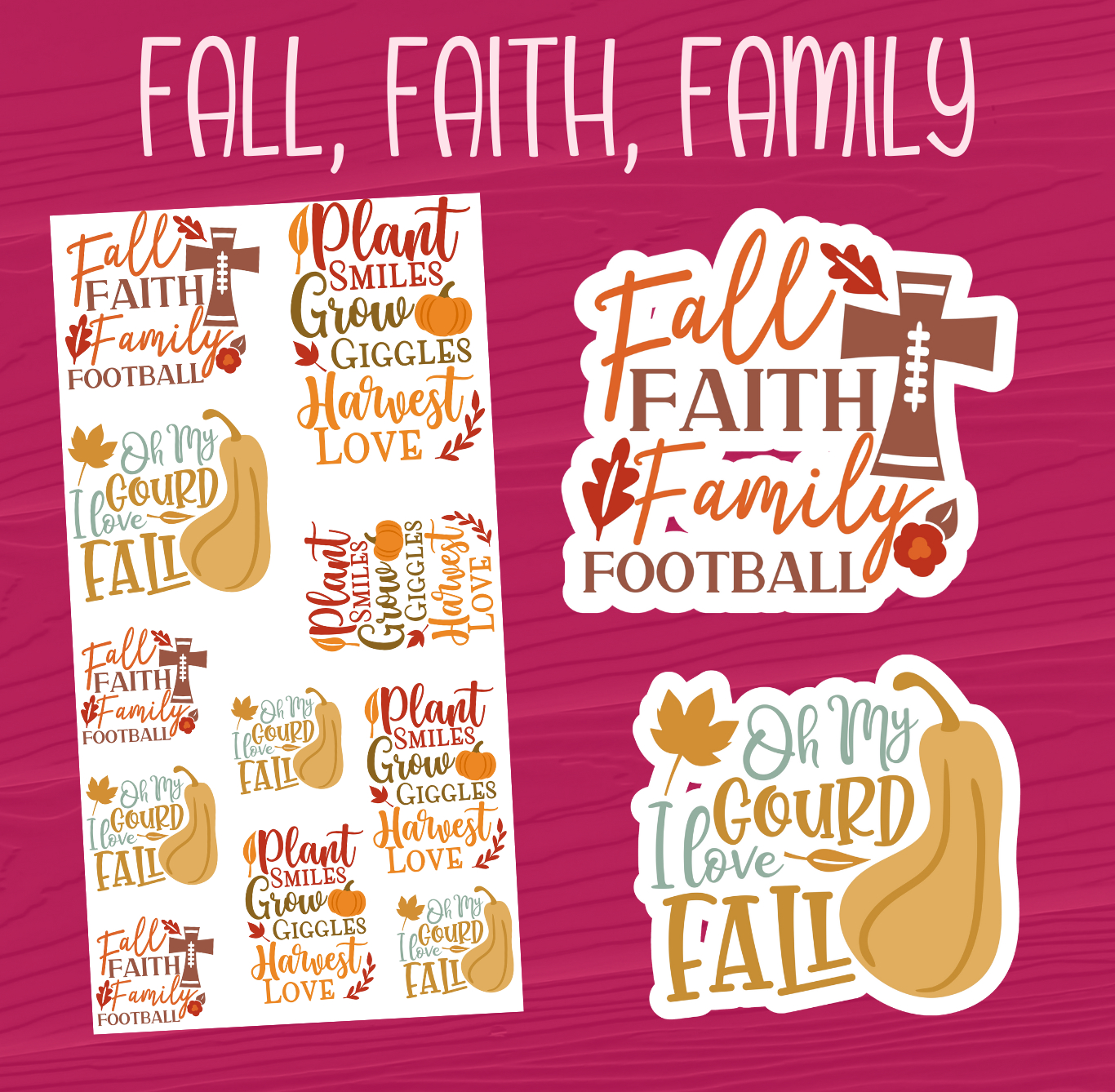 Fall Faith Family Stickers