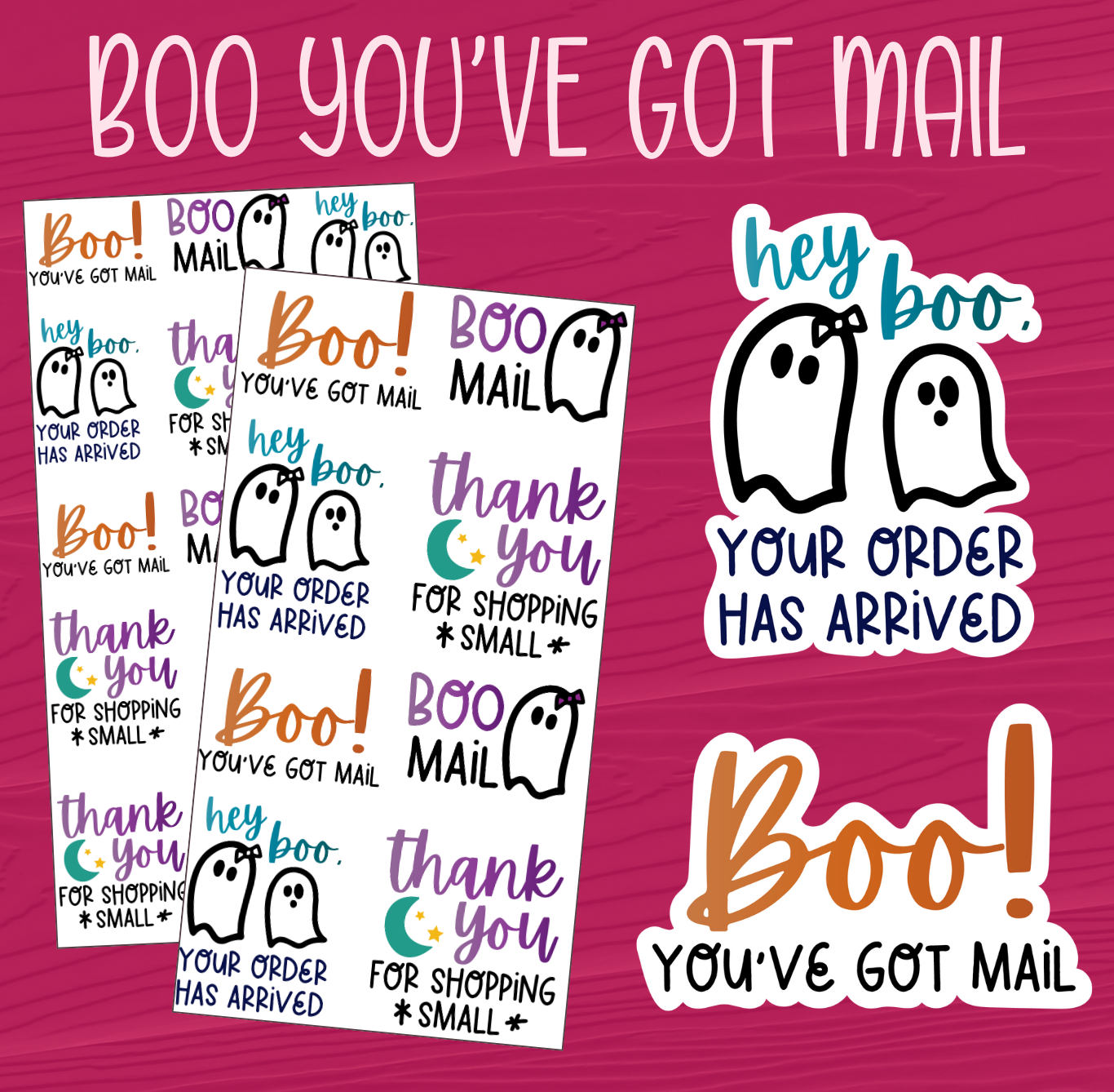 Boo You've Got Mail Stickers