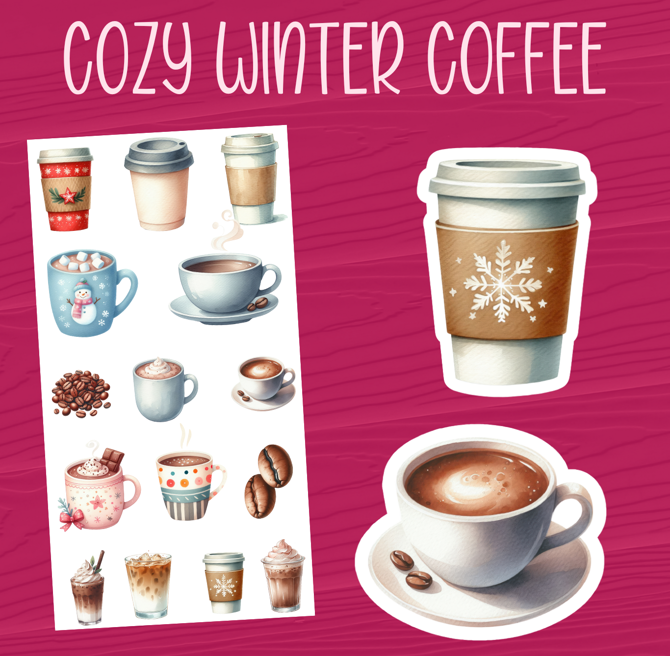 Cozy Winter Coffee Stickers