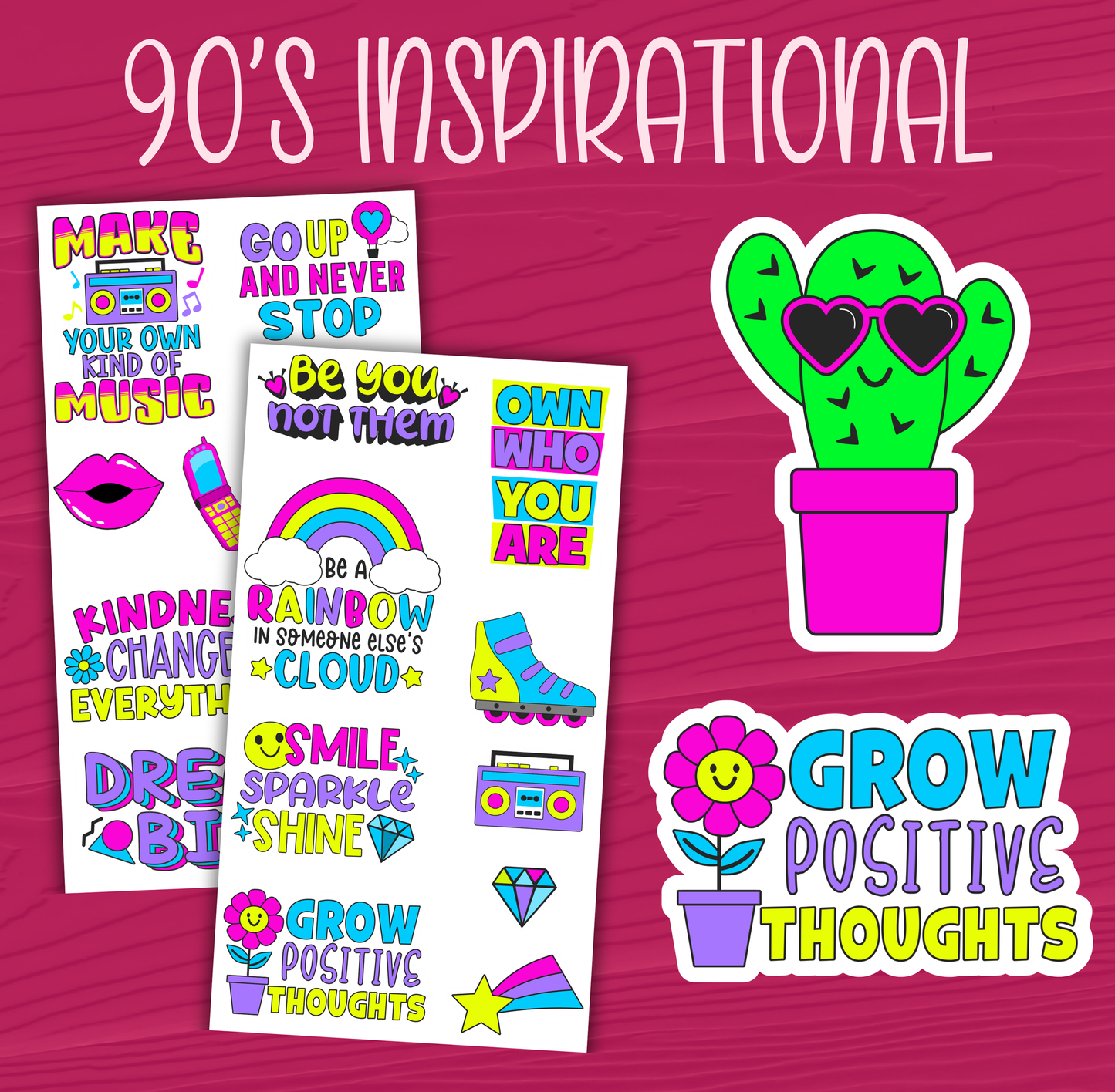 90's Inspirational Stickers