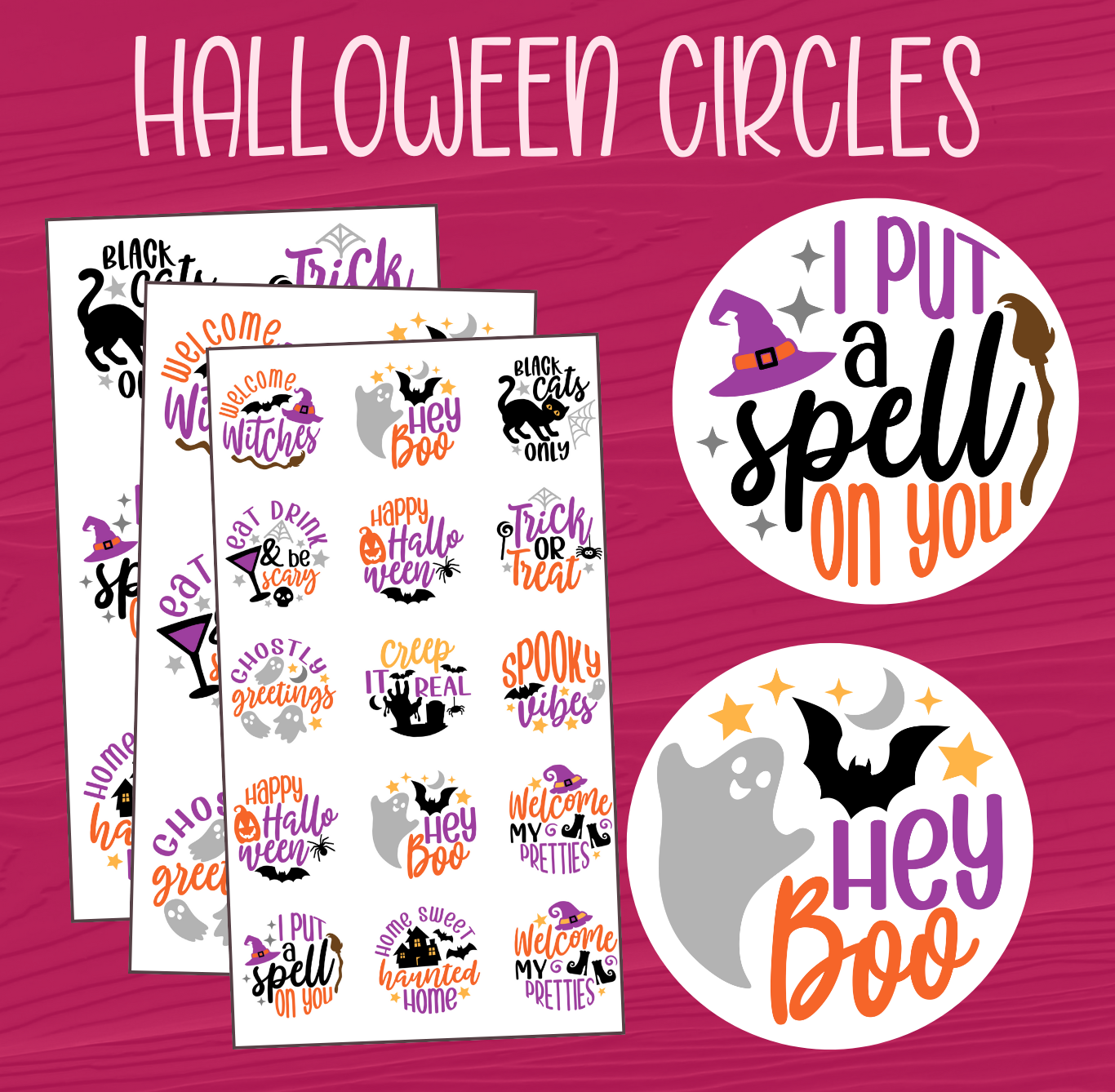 Halloween Circle Stickers