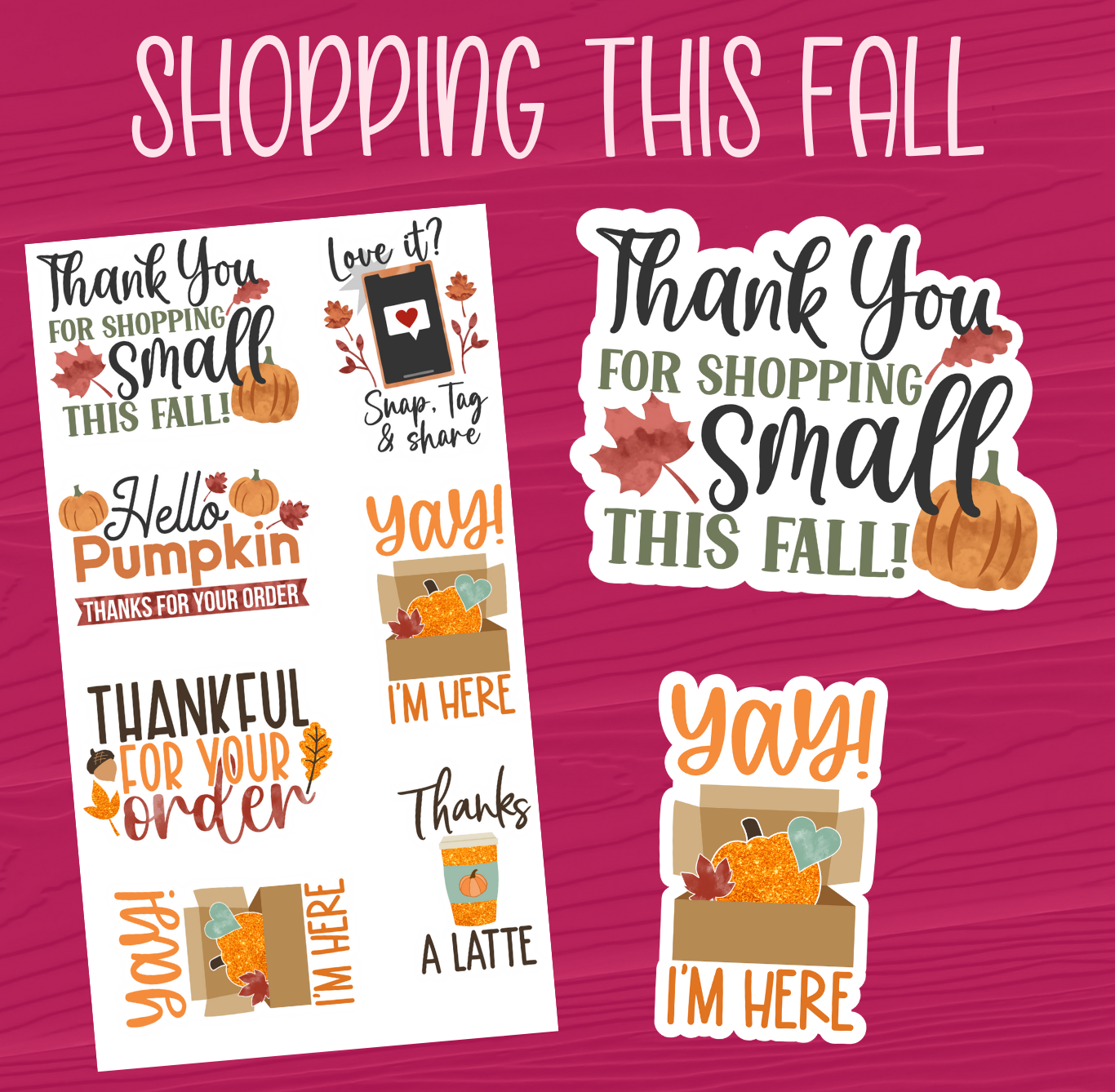 Shop Small This Fall Stickers