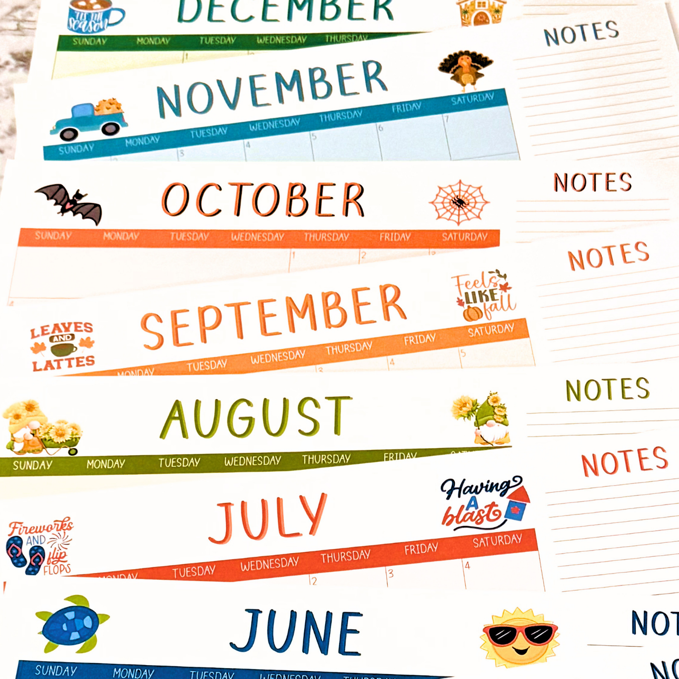 Annual Desk Calendar