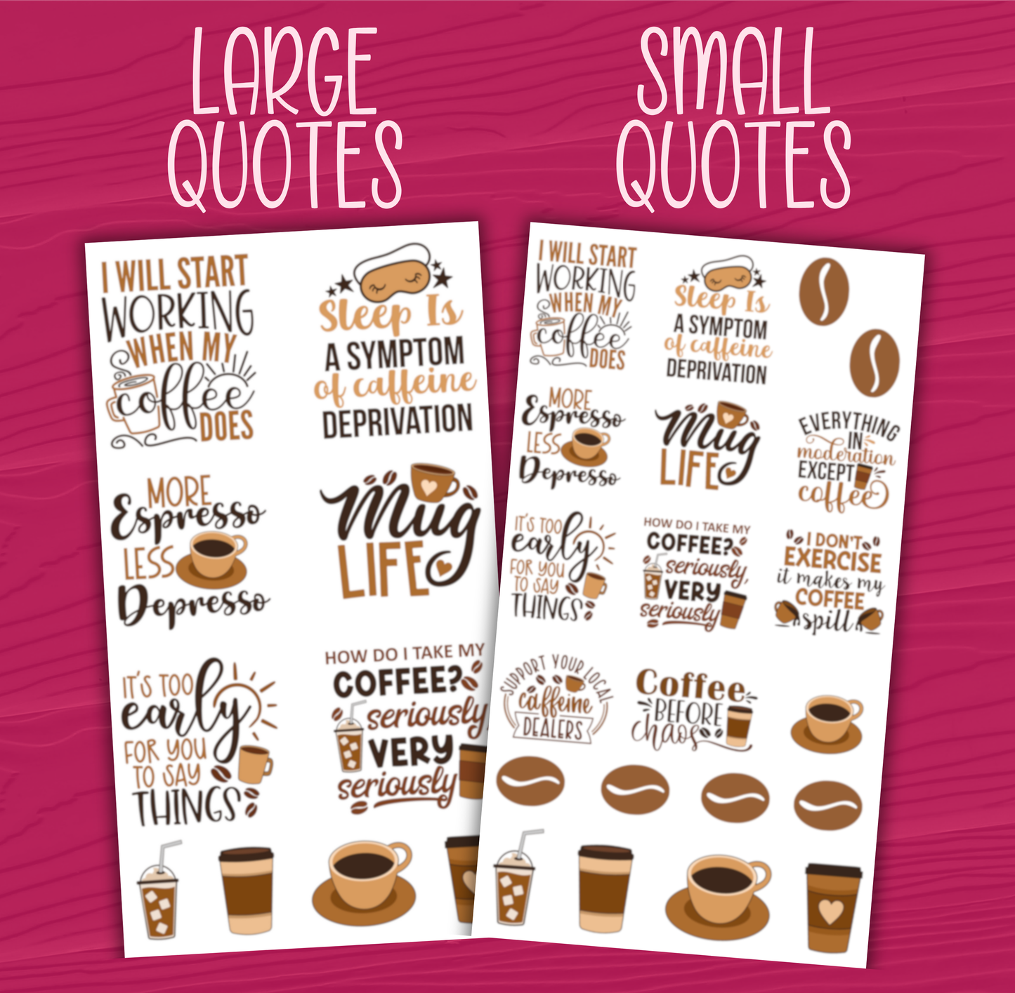 Coffee Quote Stickers