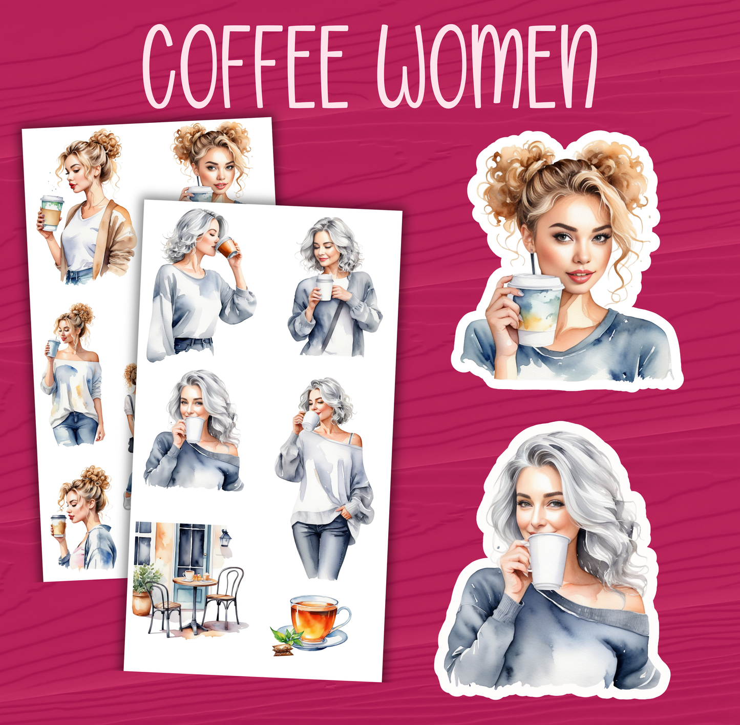 Coffee Women Stickers