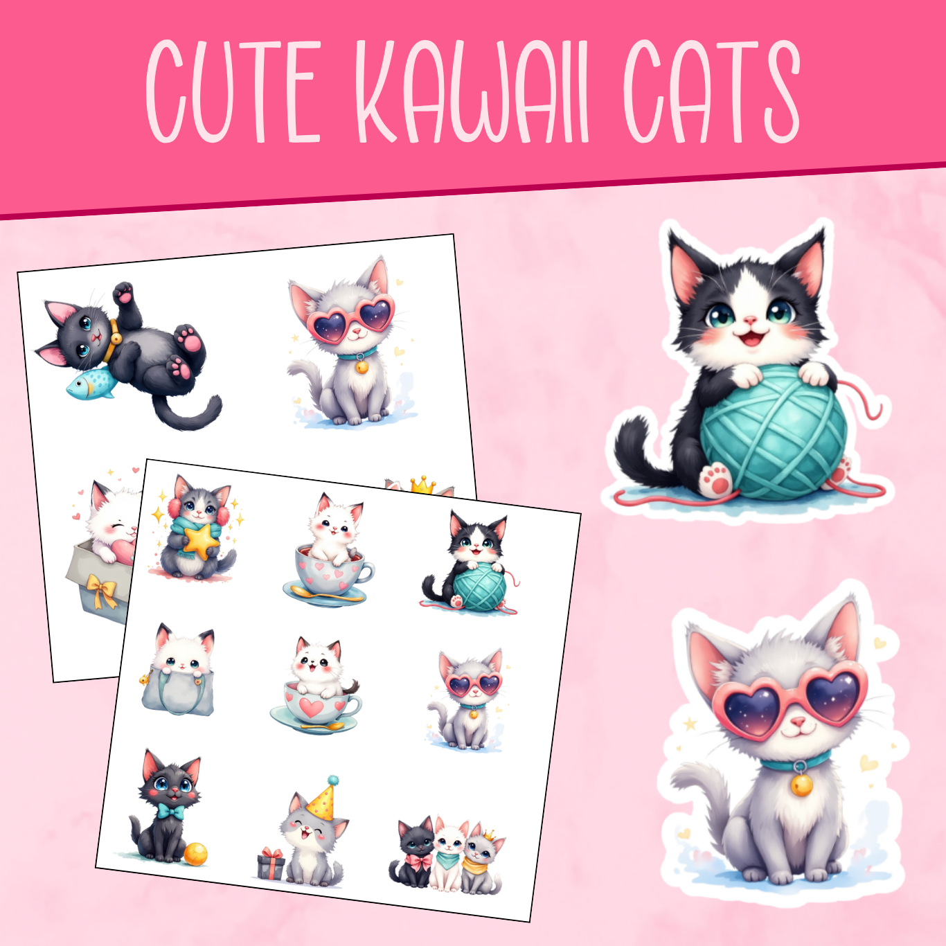 Cute Kawaii Cat Stickers