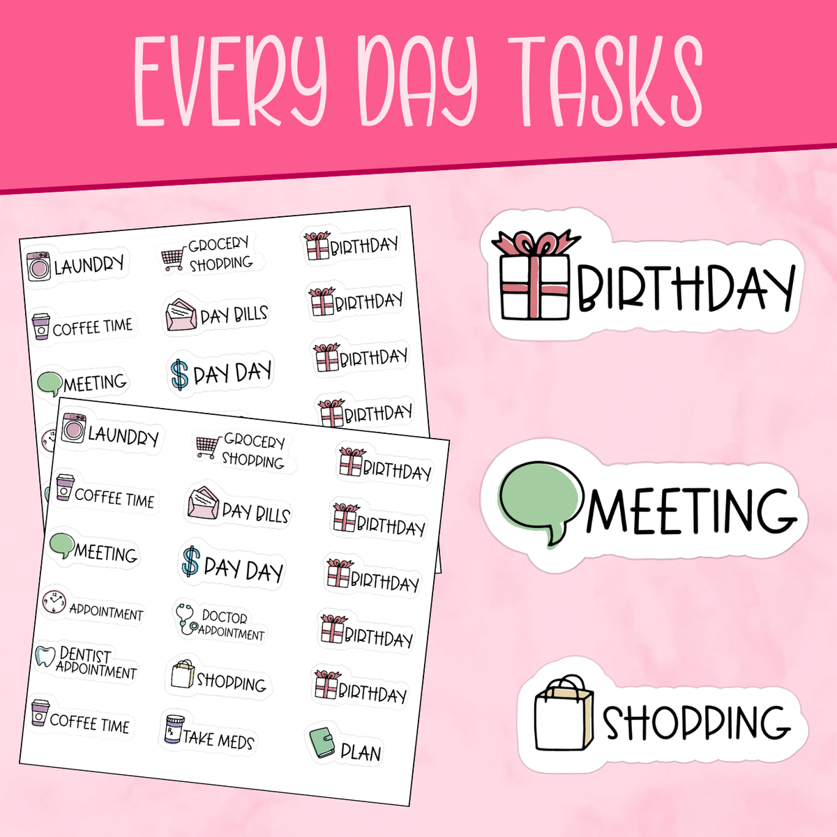 Every Day Tasks Planner Stickers