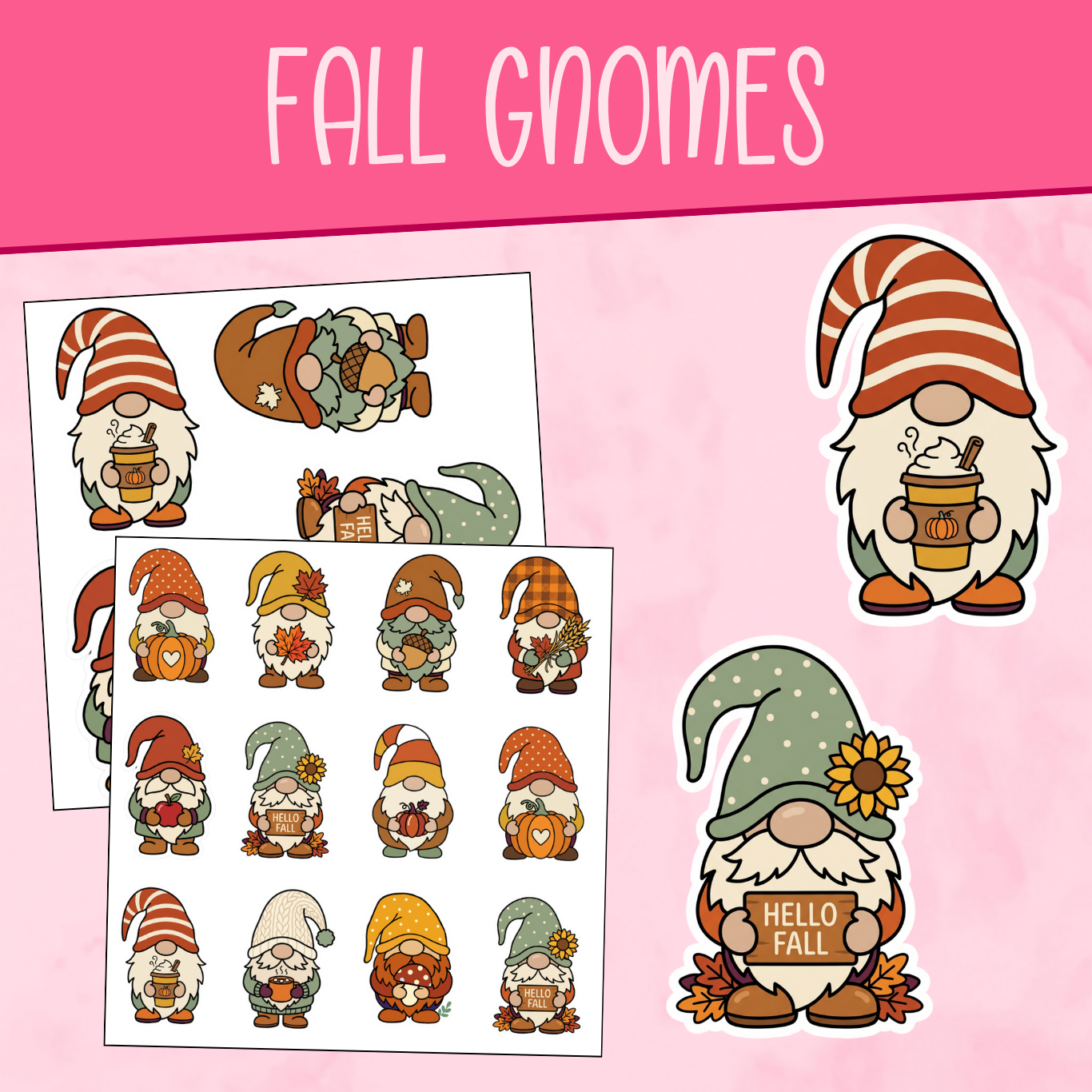 Fall Gnome Stickers
