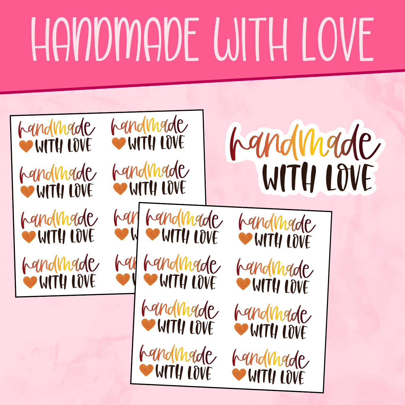 Handmade with Love Stickers