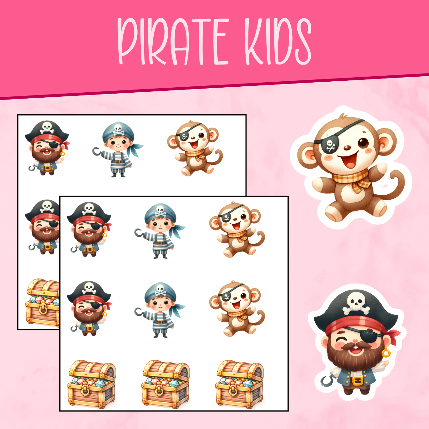 Pirate Kids Stickers