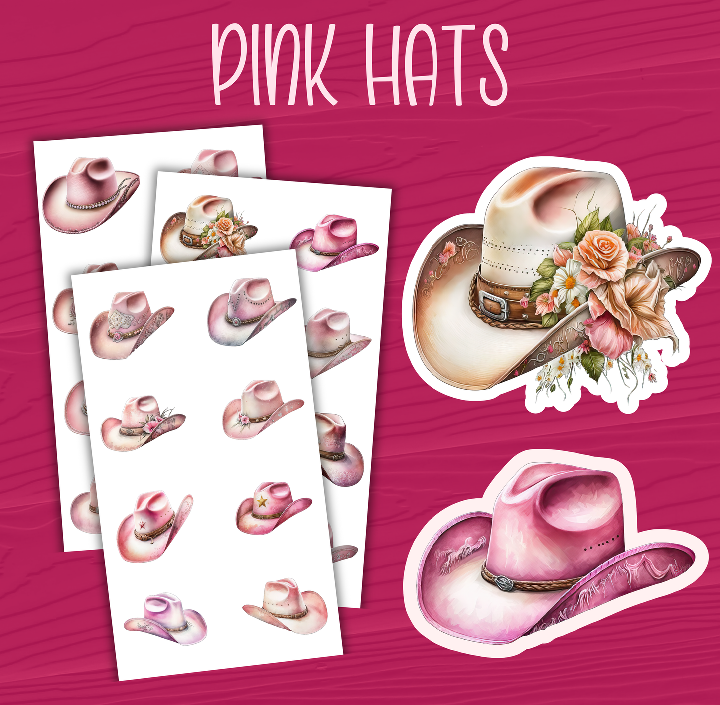 Pink Hat Stickers