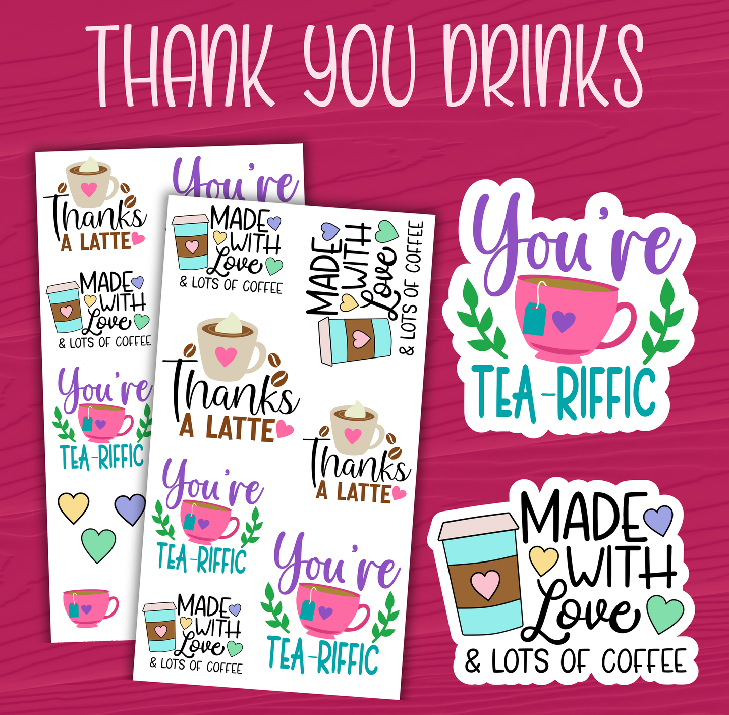 Thank You Drinks Stickers
