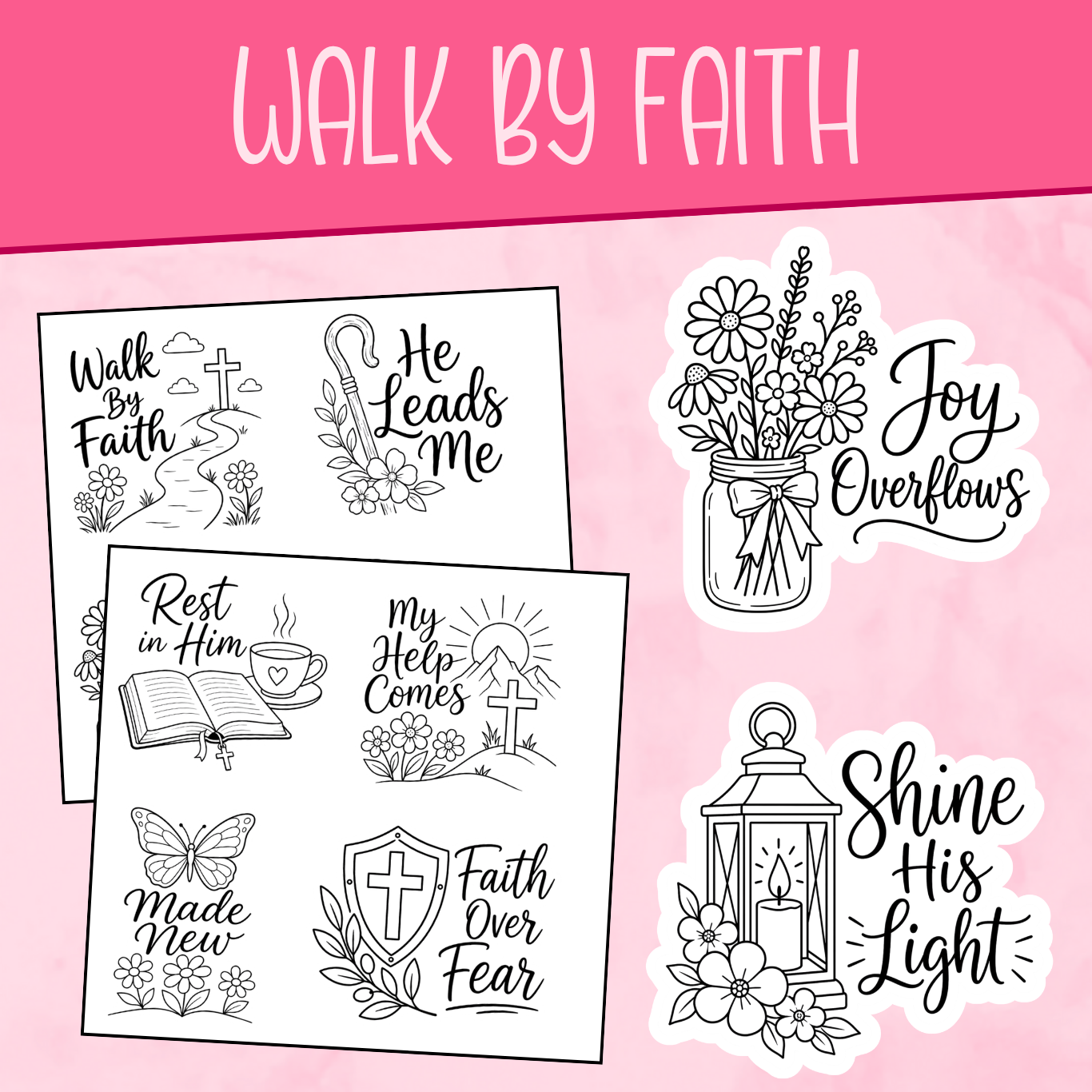 Walk By Faith Color Me Stickers
