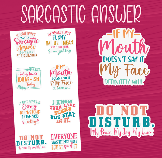Sarcastic Answer Stickers