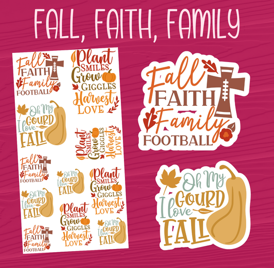Fall Faith Family Stickers