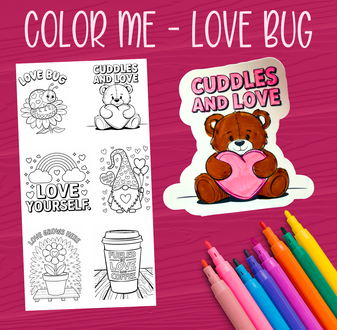 Love Bug Color Me Stickers