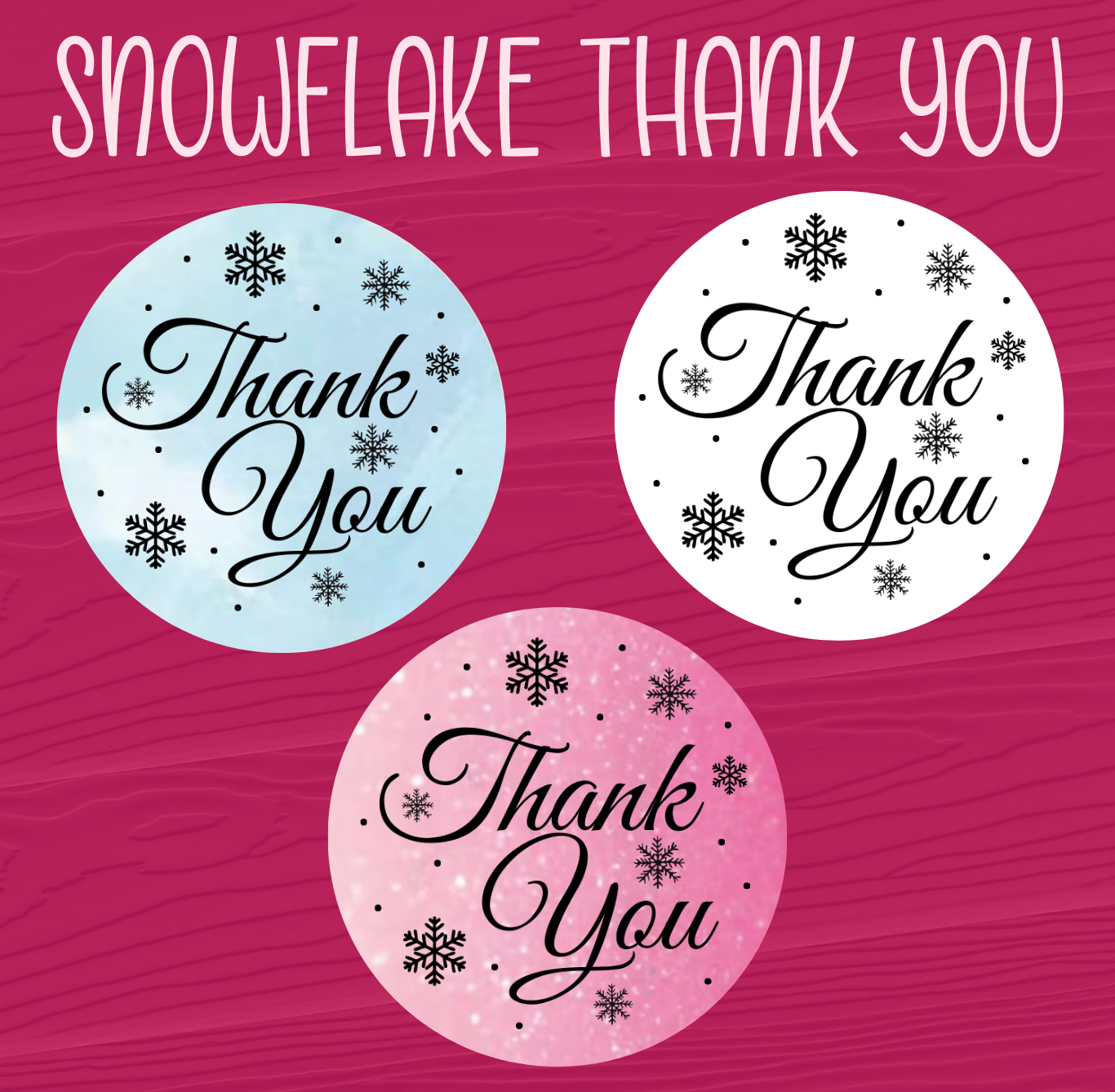 Snowflake Thank You Basic Stickers