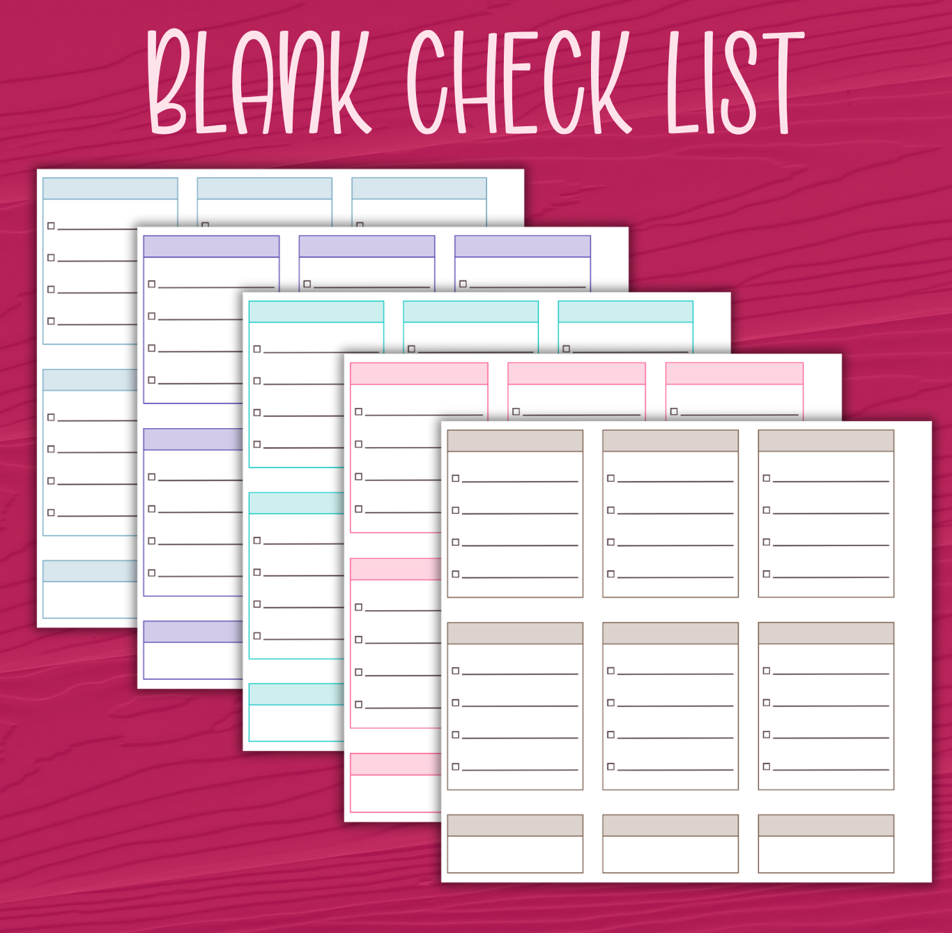 Blank Check List Stickers