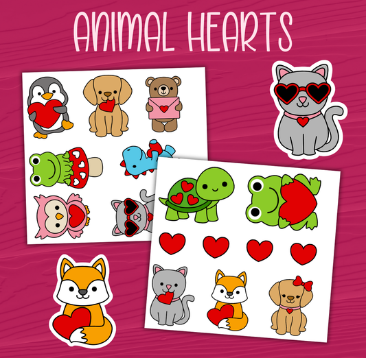Animal Heart Stickers