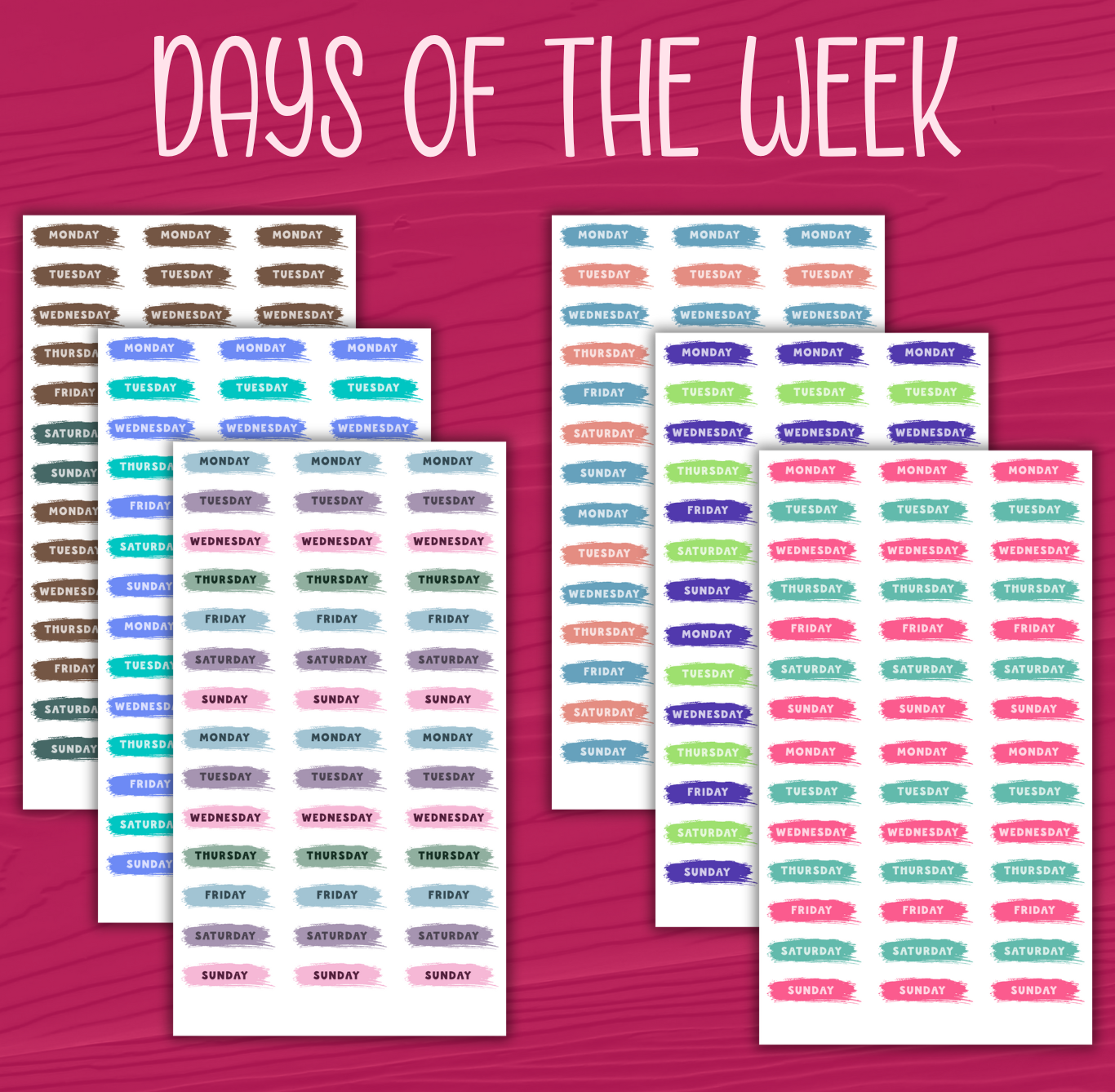Days of the Week Stickers