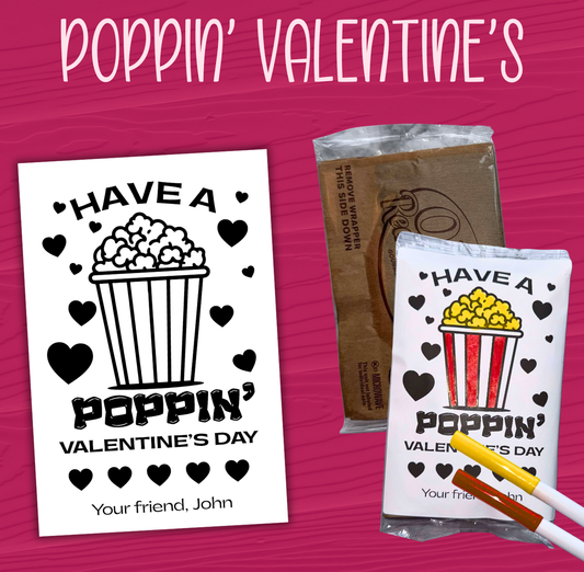 Poppin' Valentine's Day Favor Basic Stickers