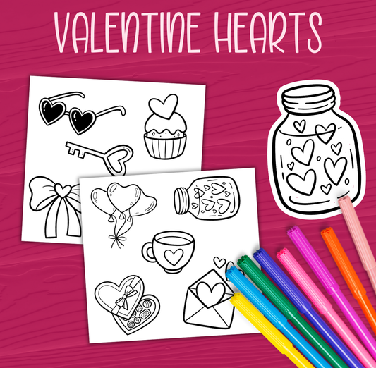 Valentine Heart Color Me Stickers