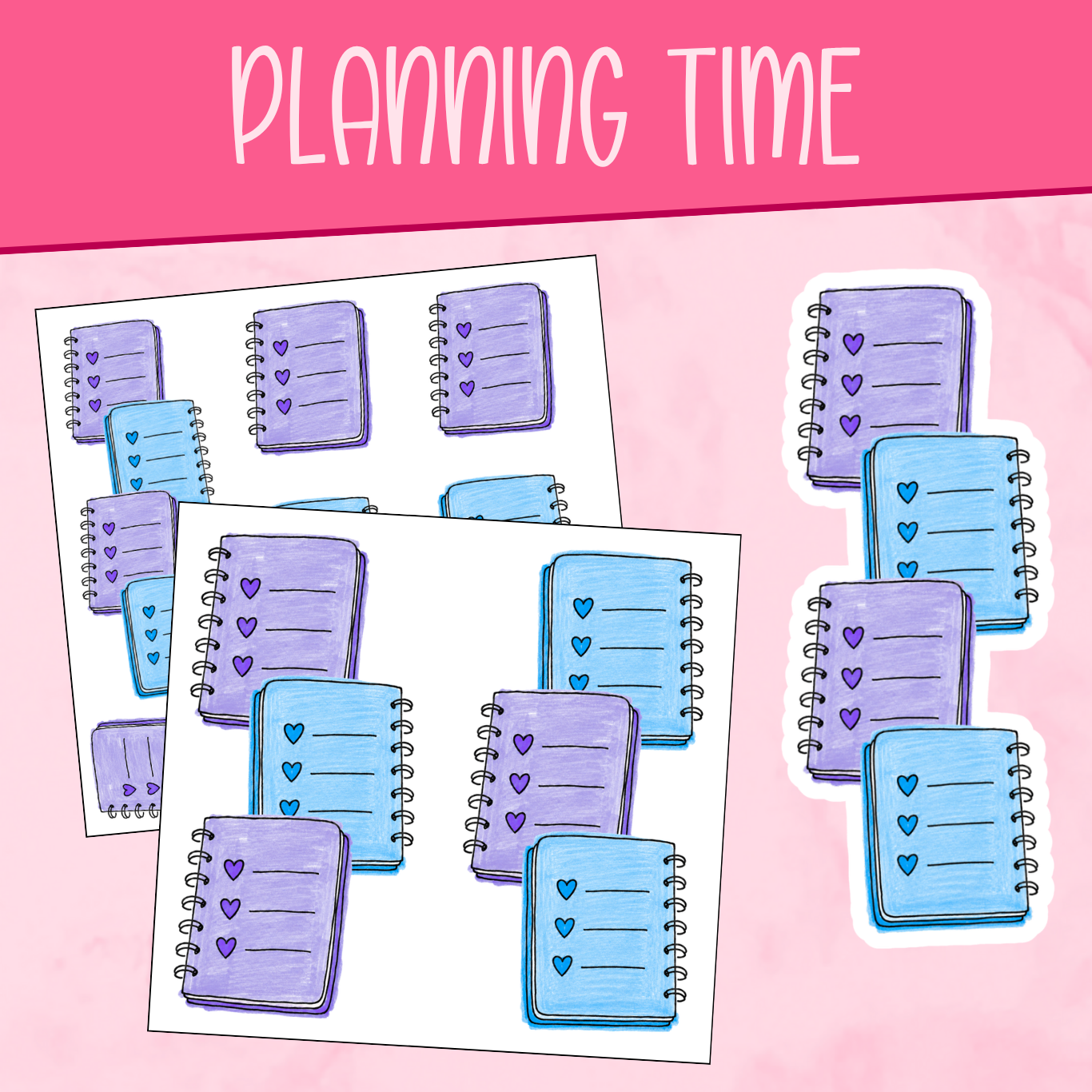 Planning Time (Blue & Purple) Stickers
