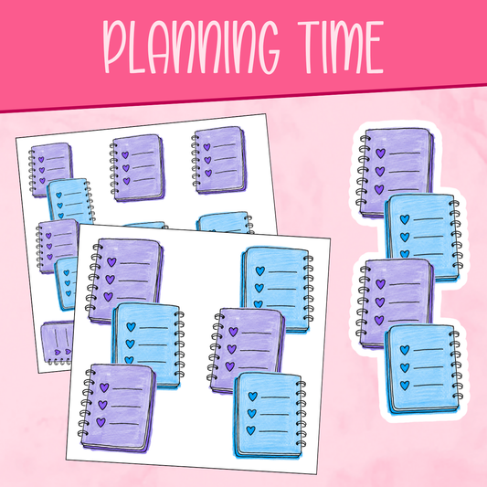 Planning Time (Blue & Purple) Stickers
