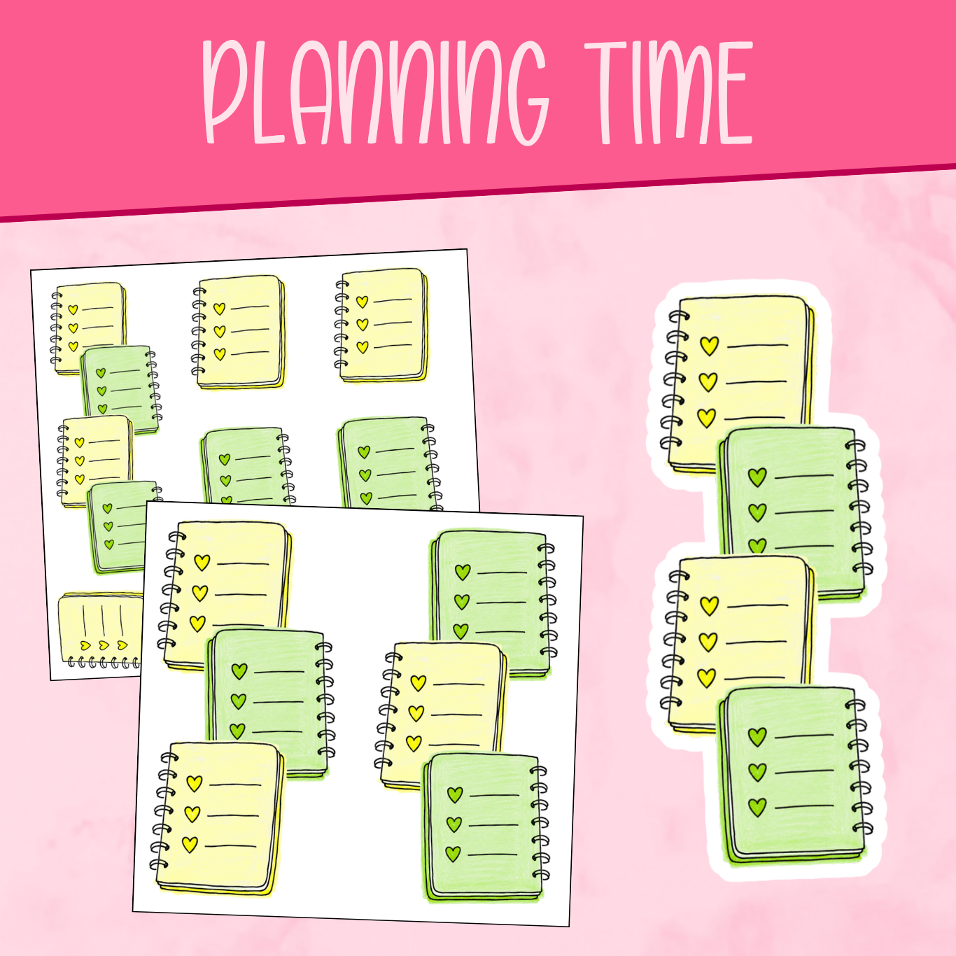 Planning Time (Green & Yellow) Stickers