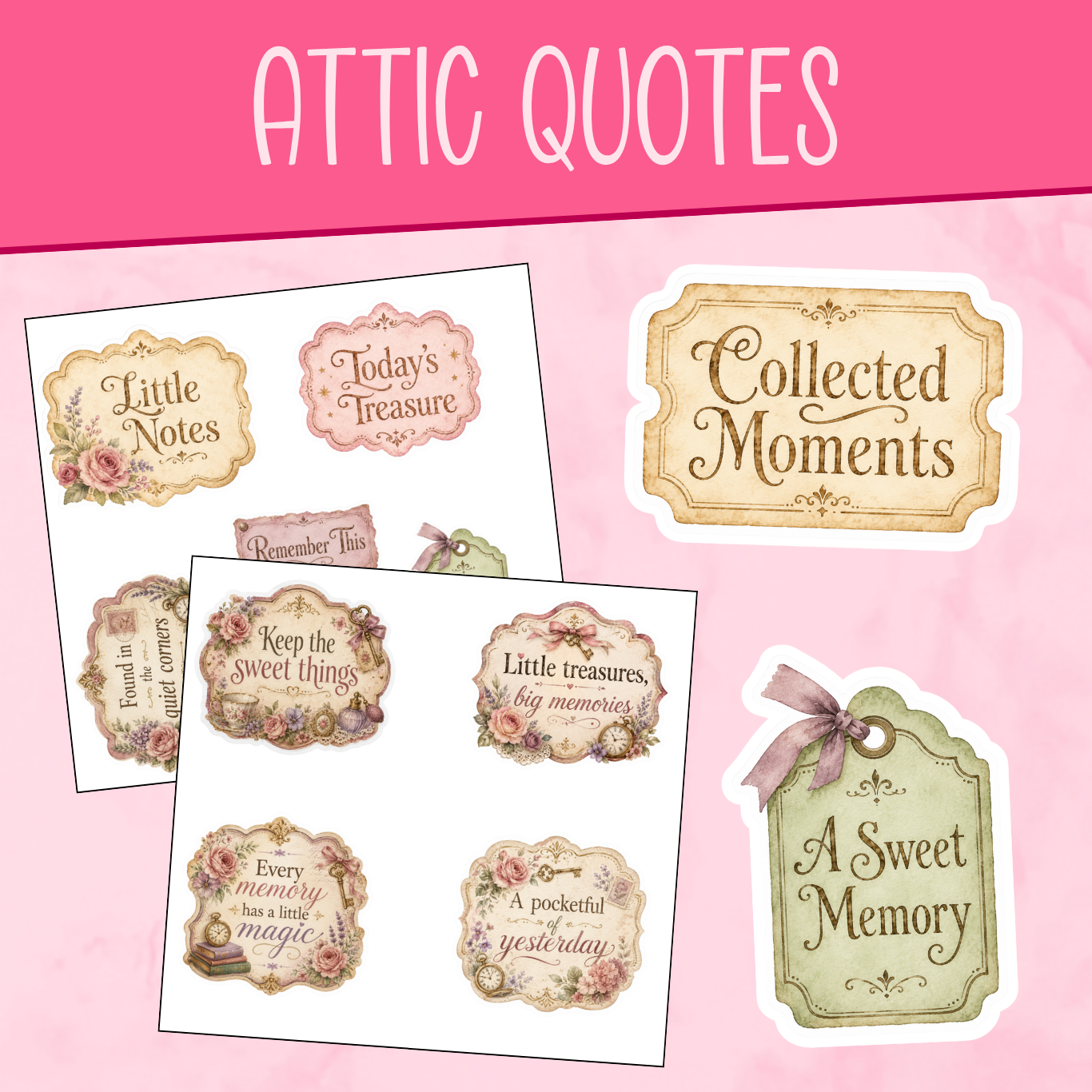 In the Attic - Quote Stickers