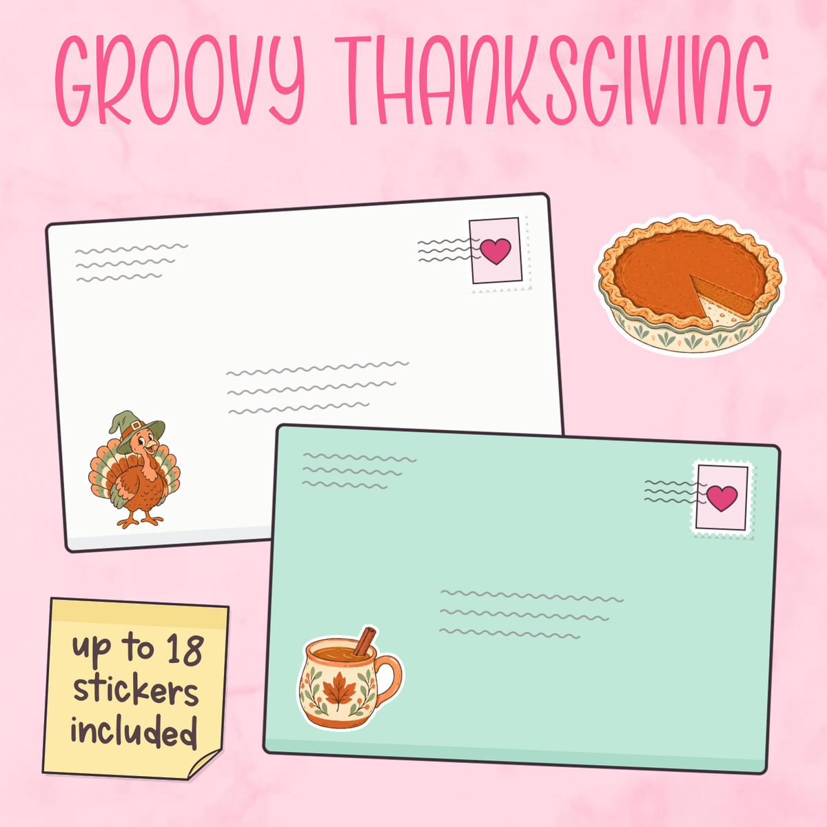 Groovy Thanksgiving Stickers