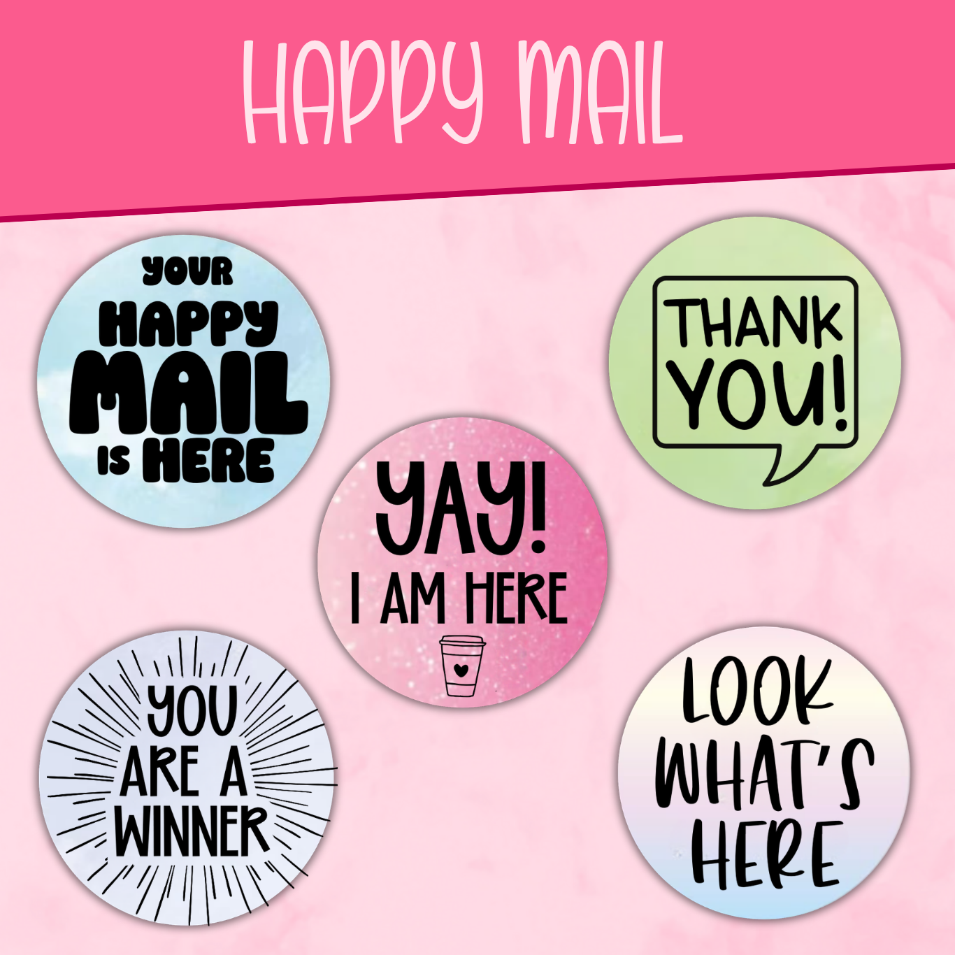 Happy Mail Basic Stickers
