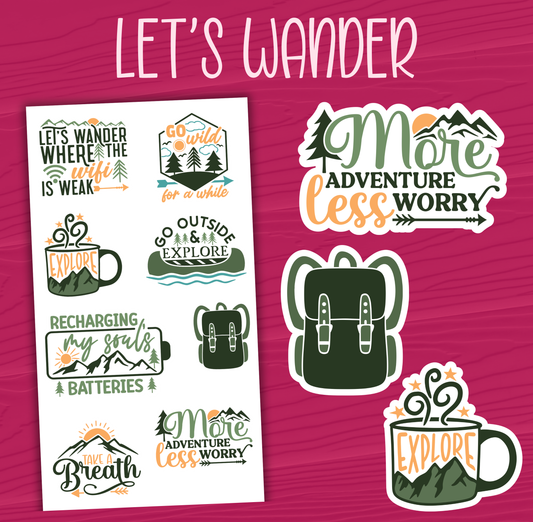 Let's Wander Stickers