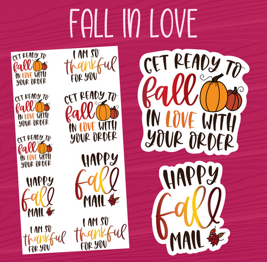 Fall in Love with Your Order Stickers