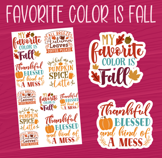 Favorite Color is Fall Stickers