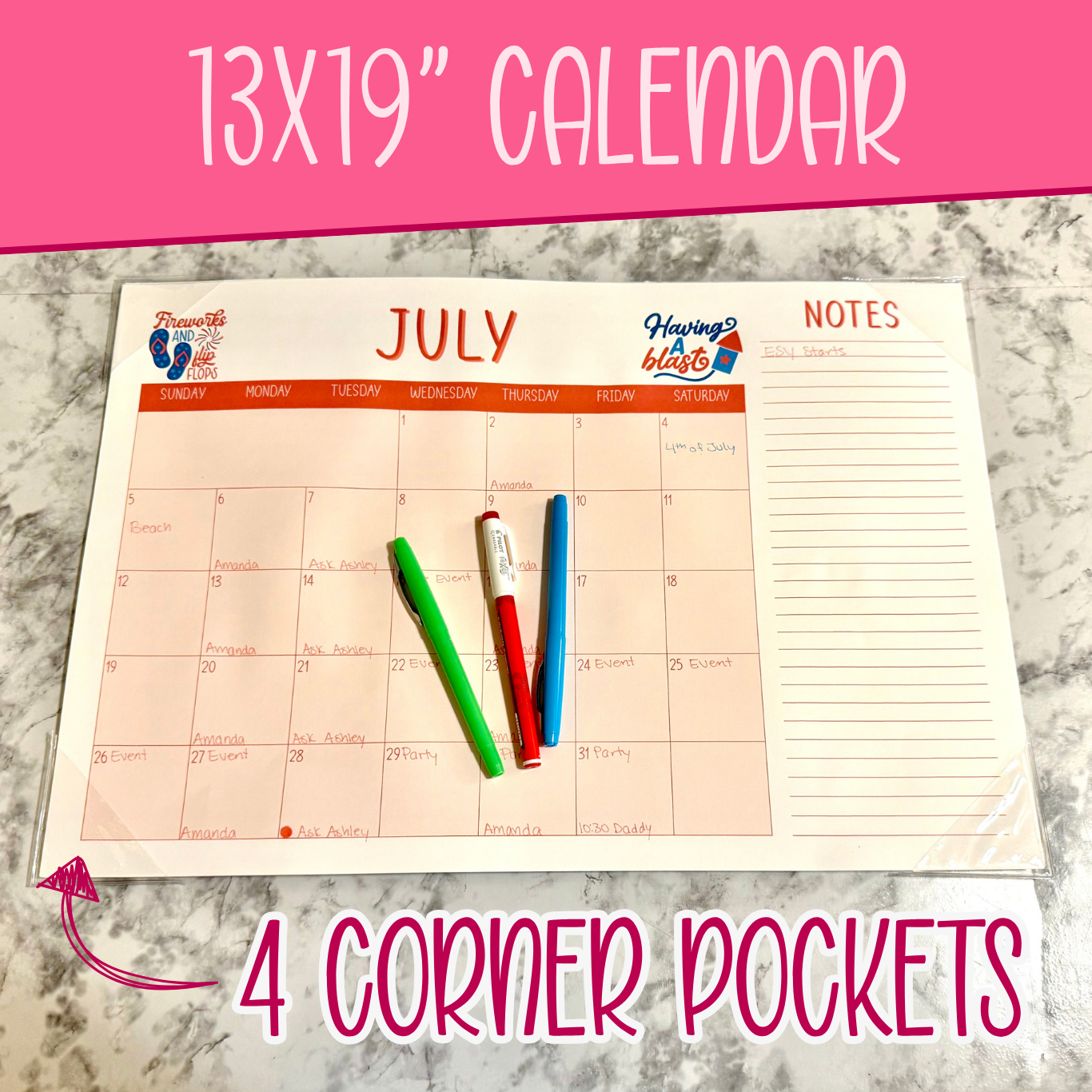 Annual Desk Calendar