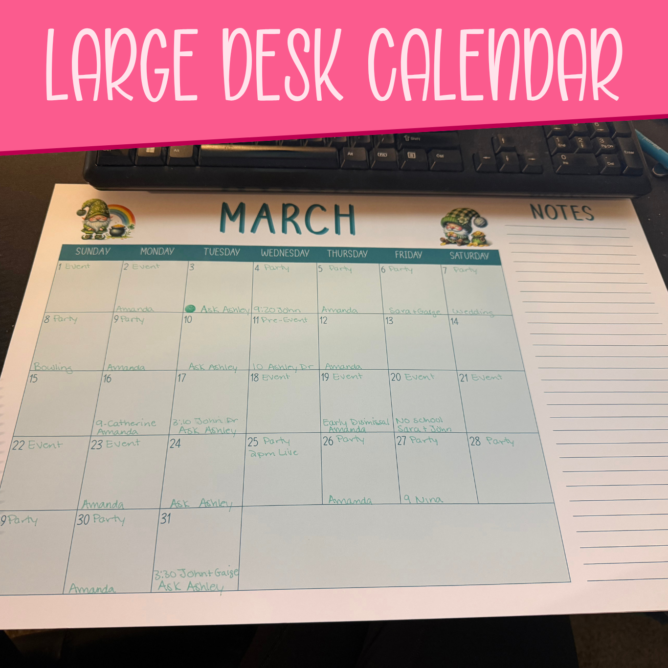 Annual Desk Calendar
