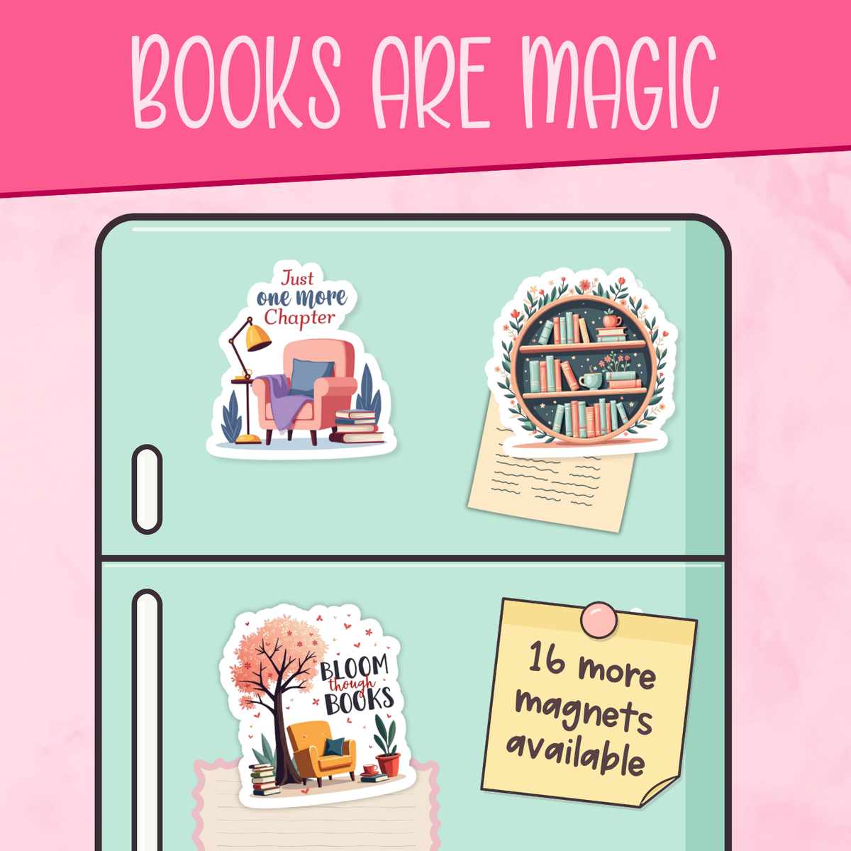 Books are Magic Decorative Magnets