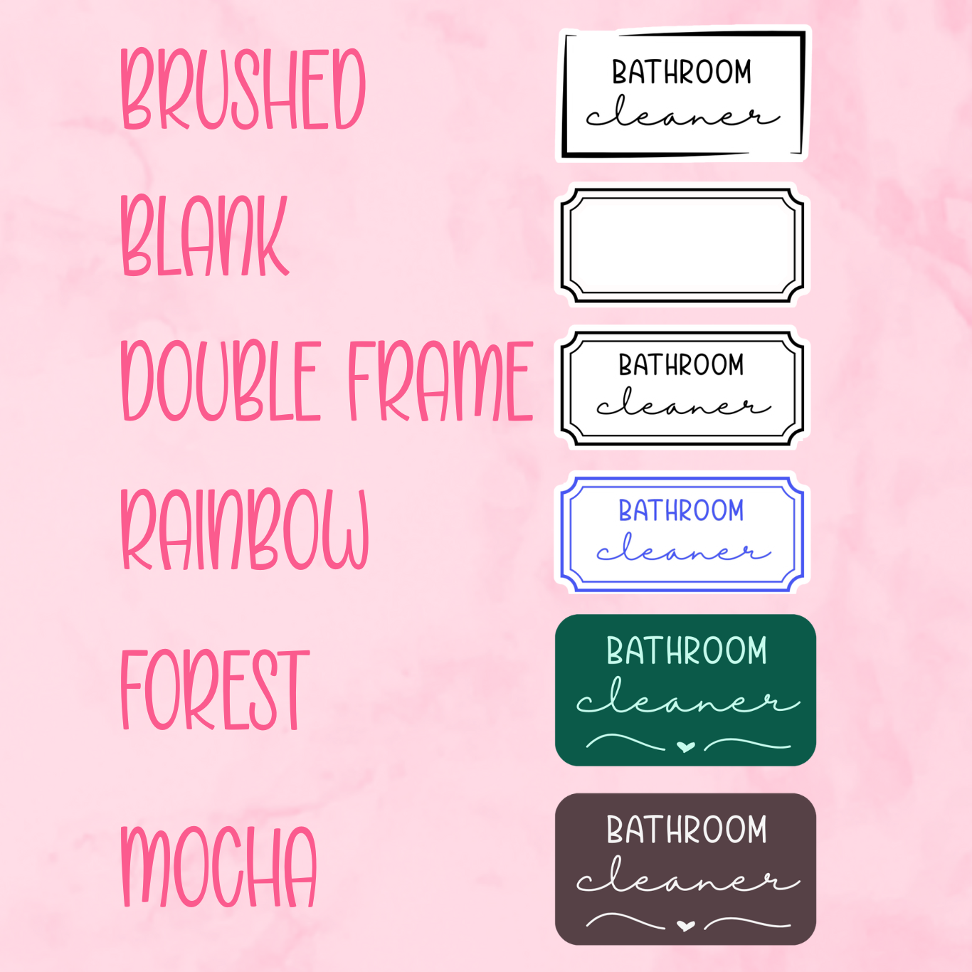 Cleaning Label Stickers