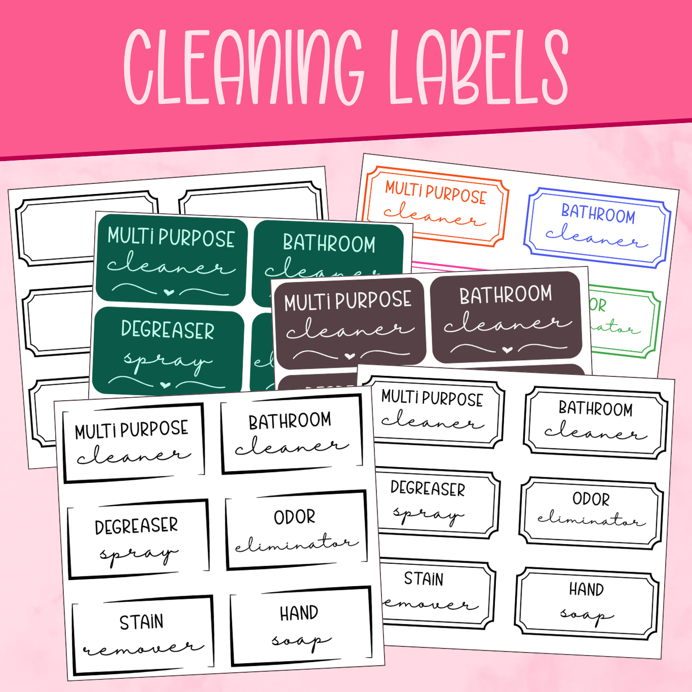 Cleaning Label Stickers