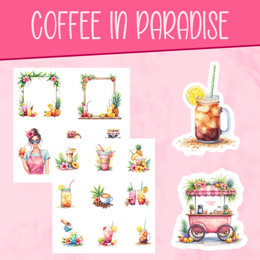 Coffee Break in Paradise Stickers
