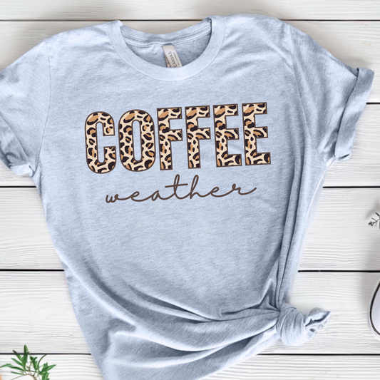 Coffee Weather Leopard Print Shirt