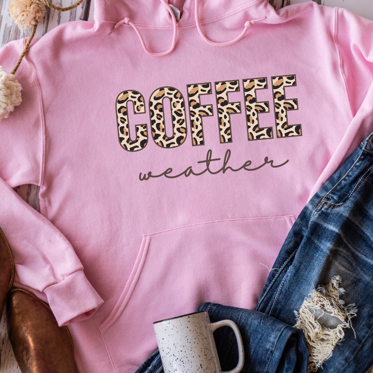 Coffee Weather Leopard Print Shirt