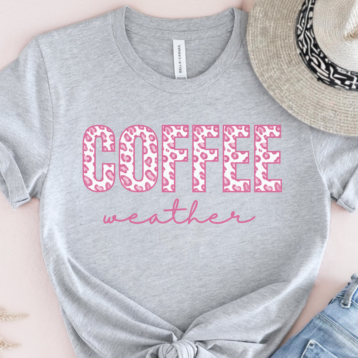 Coffee Weather Pink Leopard Print Shirt