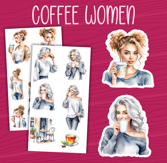 Coffee Women Stickers