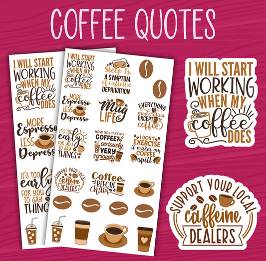 Coffee Quote Stickers