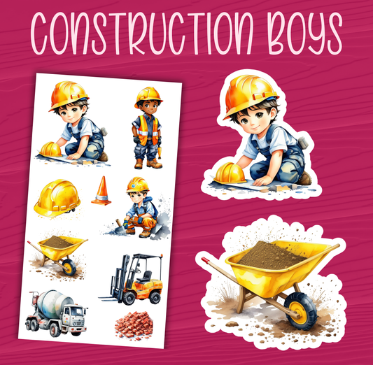 Construction Boys Stickers