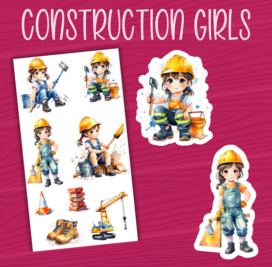 Construction Girls Stickers