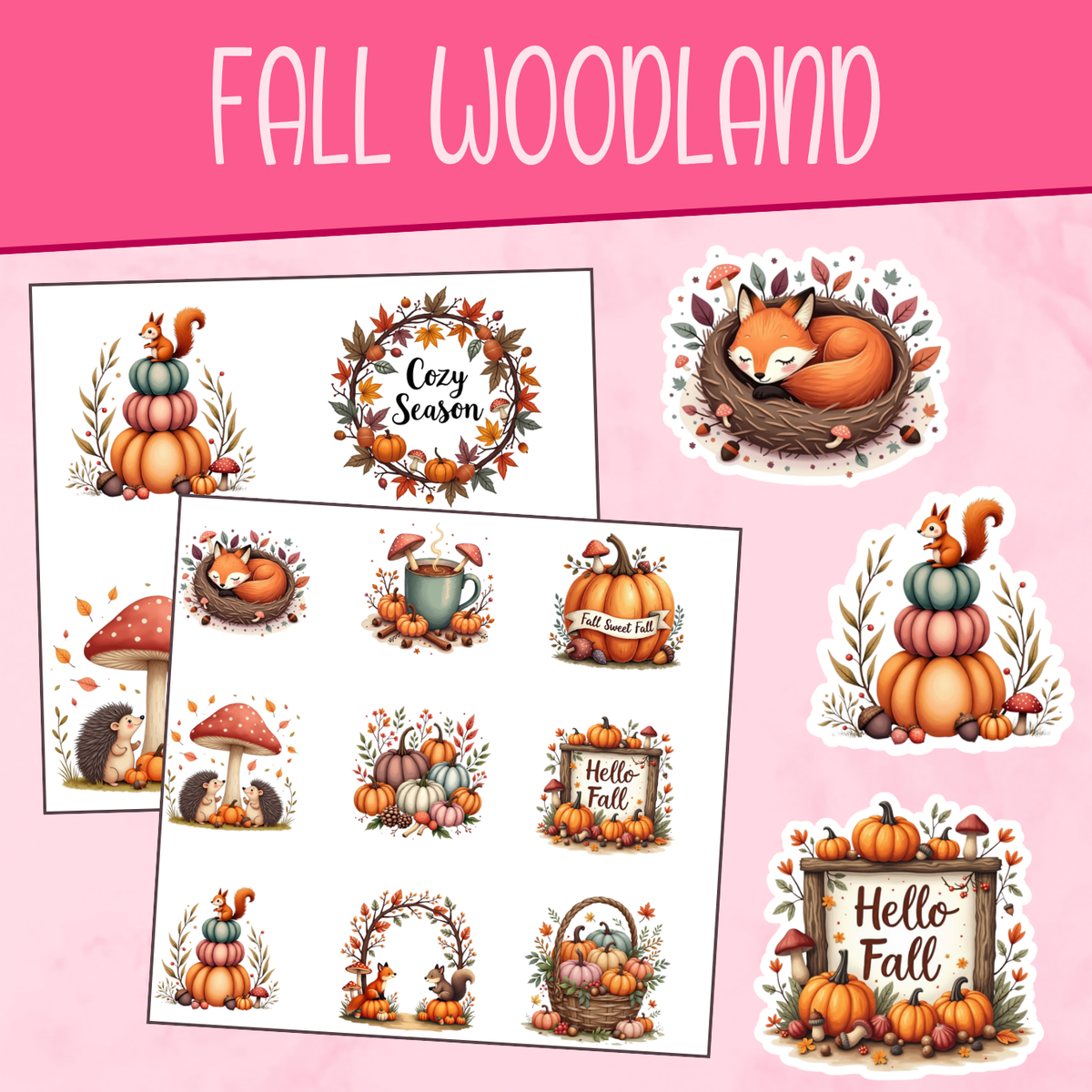 Fall Woodland Stickers
