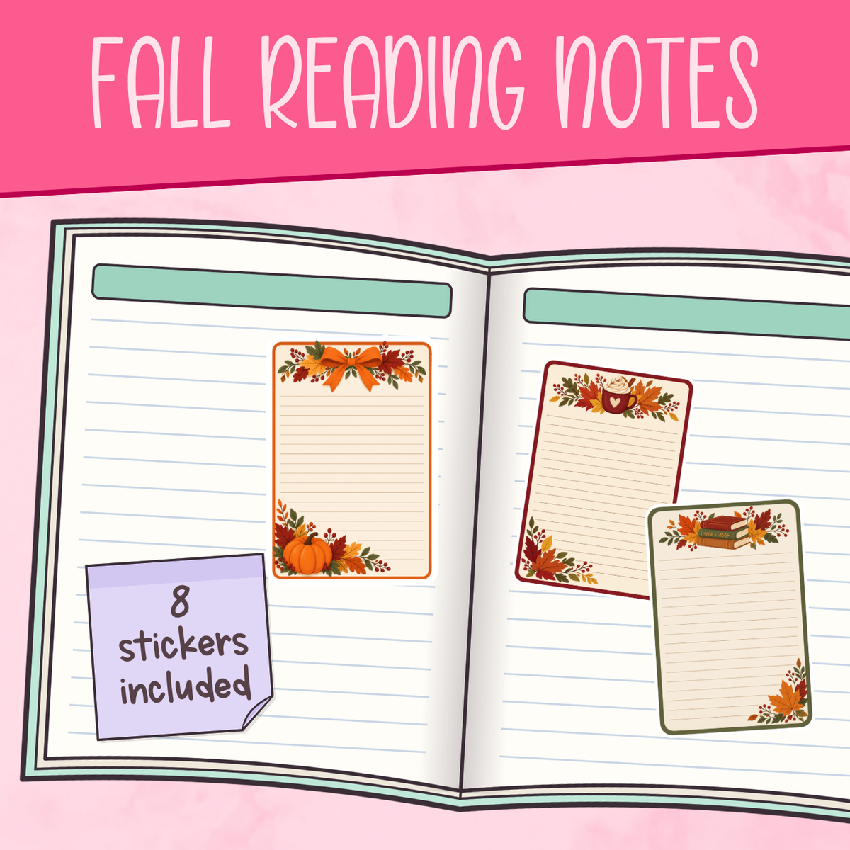 Fall Reading Nook Note Stickers